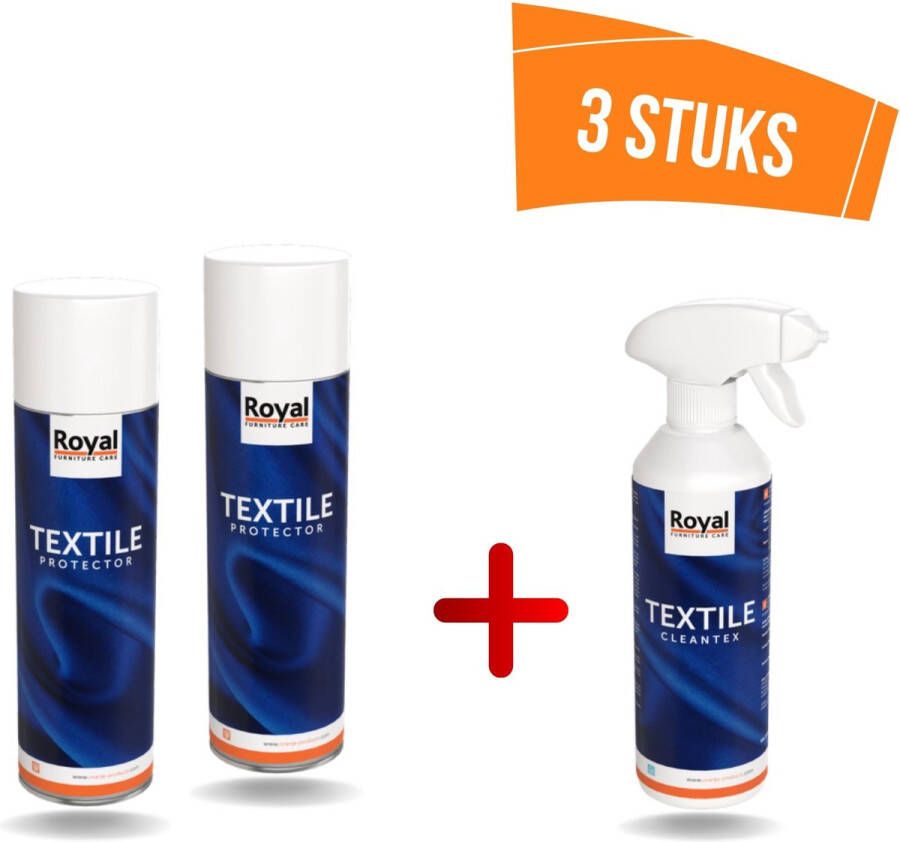 Royal furniture care Royal Furniture set 2 x Textile protector + 1 x Cleantex vlekkenspray 1500ml+ (Gratis) 1 stuk Microvezel Doek - Foto 2