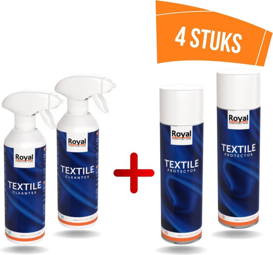 Royal furniture care Royal Furniture set 2 x Textile protector + 2 x Cleantex vlekkenspray 2000ml+ (Gratis) 1 stuk Microvezel Doek - Foto 2