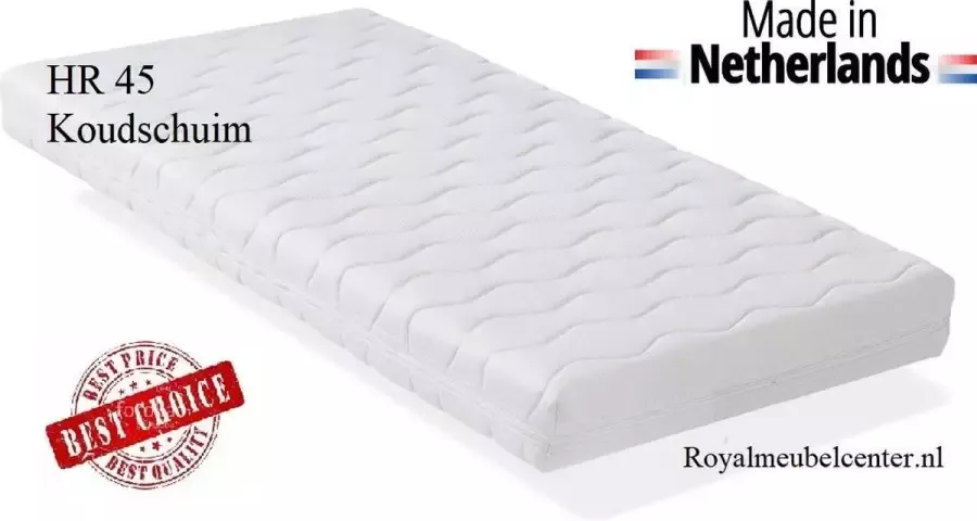 Royalmeubelcenter.nl Ledikant Matras 80x190x10 cm Koudschuim HR 45 met anti-allergische wasbare hoes.