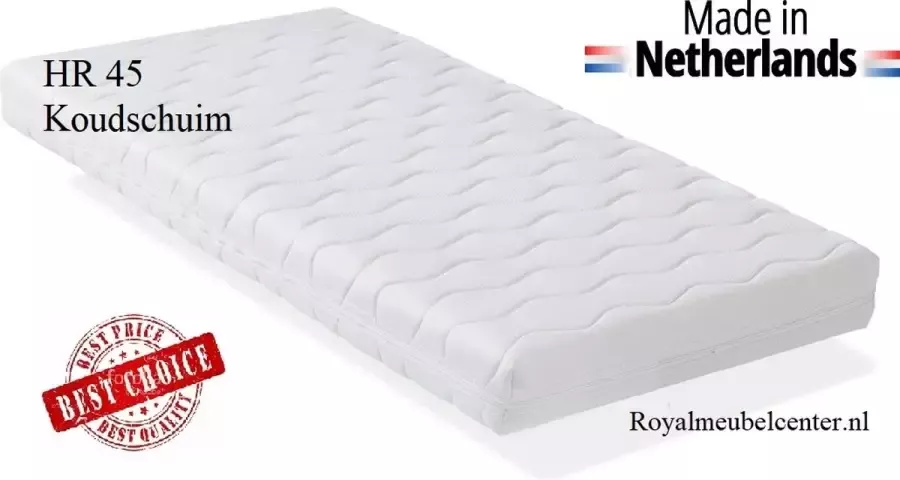 Royalmeubelcenter.nl Matras 90x200 x10 cm Koudschuim HR-45 ledikant matras met anti-allergische wasbare hoes.