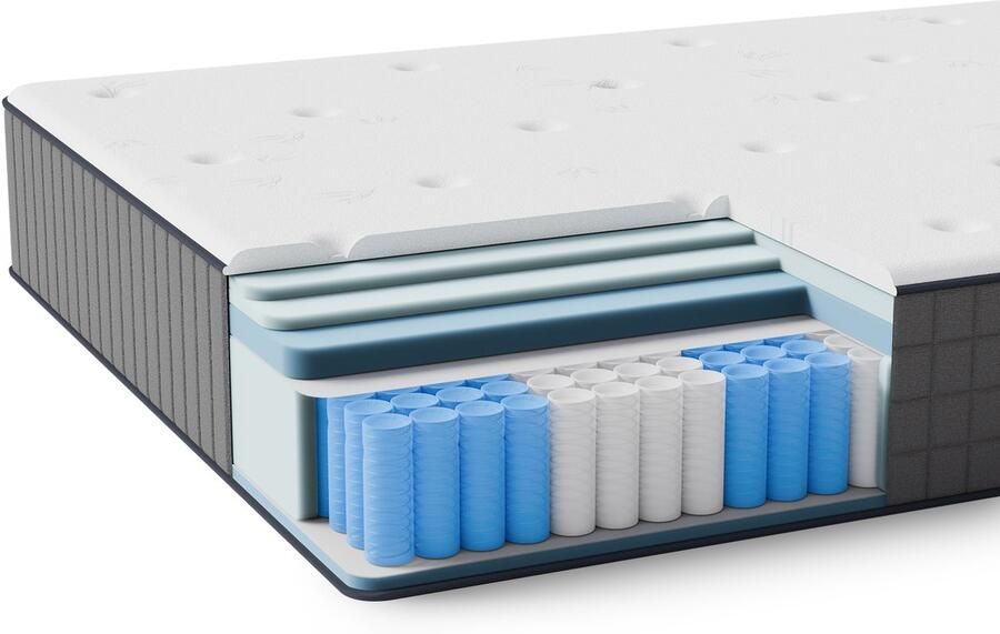 ROYGBIV Matras(140x190CM) 25CM hoog Pocketveringmatras 7 zones Tweepersoonsmatras Allergievriendelijk H3 Hardheid HR Koudschuim 7-laags Composietstructuur -Voor thuis en hotel