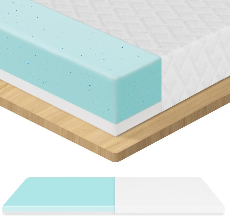 ROYGBIV Topper 180x200 Topdekmatras Traagschuim Topper Topmatras (5cm Gel + 2cm Steun) – Dubbelzijdig 0 Druk & Hypoallergeen Ademend – Wasbare Hoes
