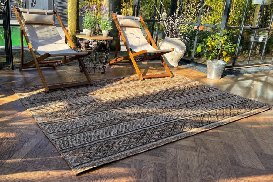 Rozenkelim Jute look platgeweven buitenkleed 180cmx120cm