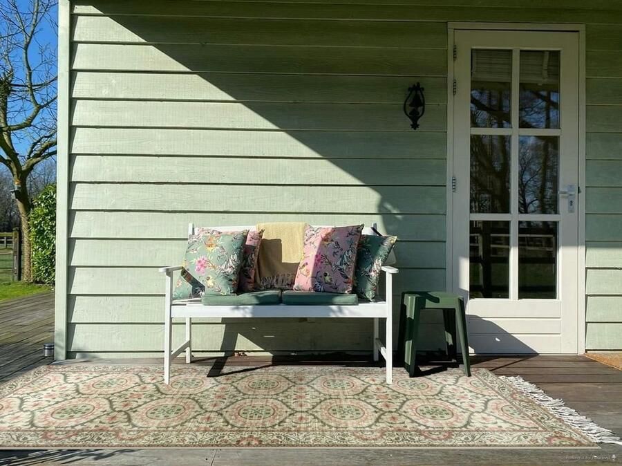 Rozenkelim Buitenkleed Loper Tuinkleed Balkonkleed 240cm x 80cm gemaakt van PET Flessen