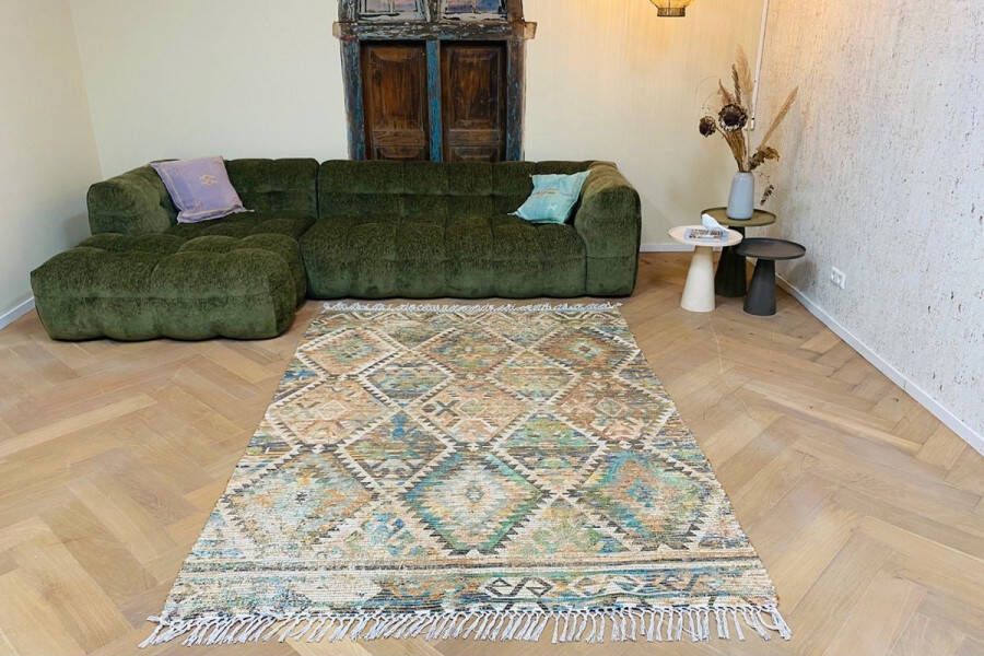 Rozenkelim vloerkleed gemaakt van Jute loper 80x240 verschillende kleuren