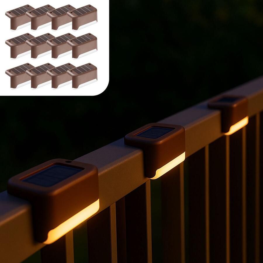 RS Goods LED Wandlampjes op Zonne Energie 16 Stuks Solar Tuinverlichting op Zonne Energie Tuinverlichting op Zonneenergie Buitenlamp Buitenverlichting Wandlamp