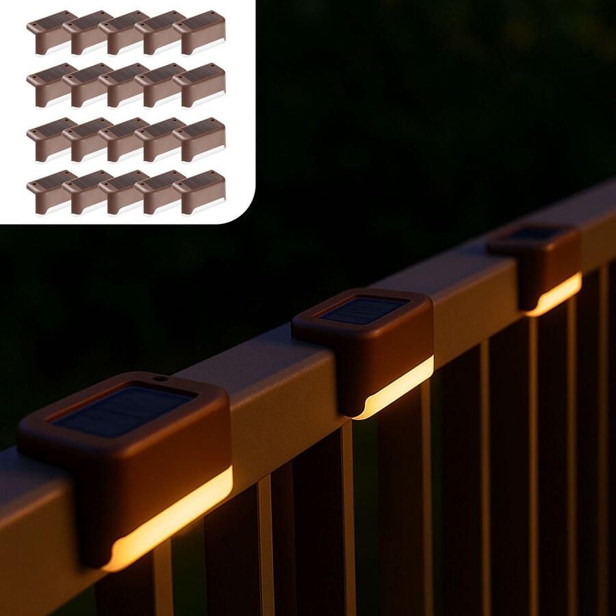 RS Goods LED Wandlampjes op Zonne Energie 24 Stuks Solar Tuinverlichting op Zonne Energie Tuinverlichting op Zonneenergie Buitenlamp Buitenverlichting Wandlamp