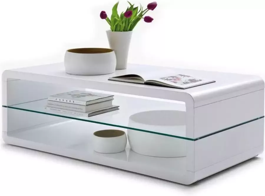 RS Salontafel Modern Hoogglans wit Mdf 120 cm
