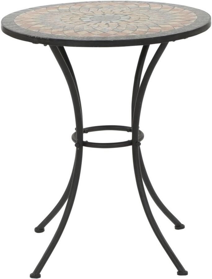Ruality tafel Prato Ø 60 x 71 cm frame: staal gepoedercoat in mat zwart oppervlak: mozaïek tafelblad: keramiek meerkleurig