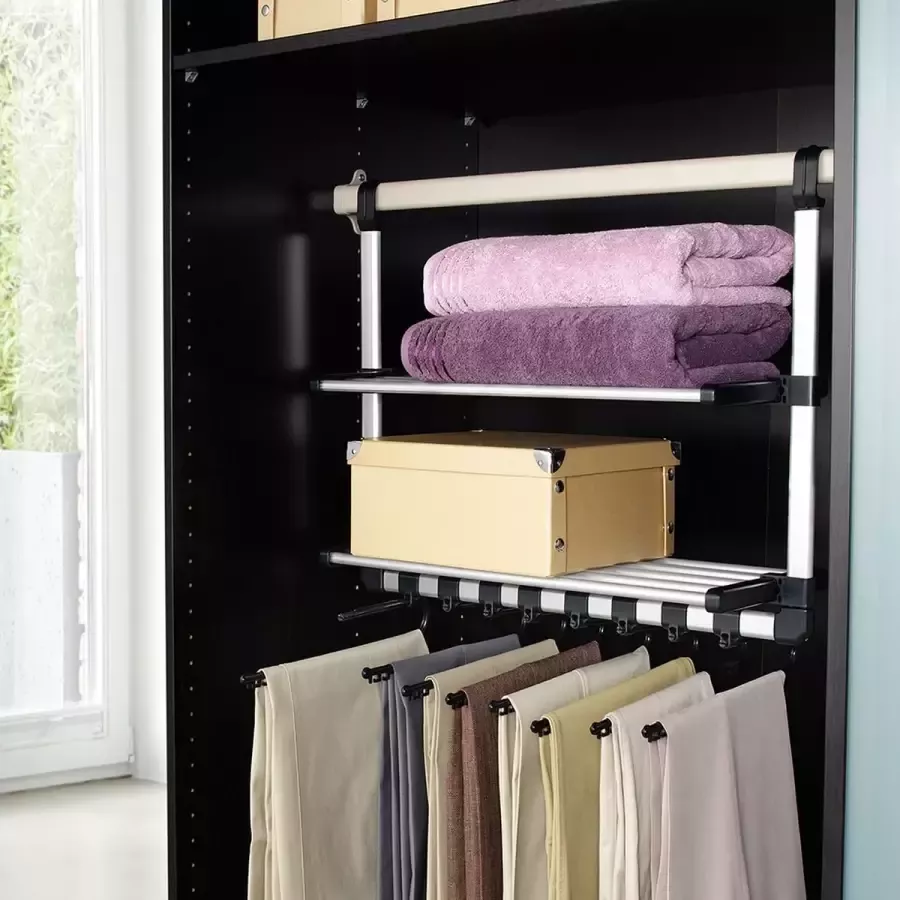 Ruco Ophangbaar opbergsysteem kledingkast 07980-020-80 Ophangen zonder boren Verstelbaar