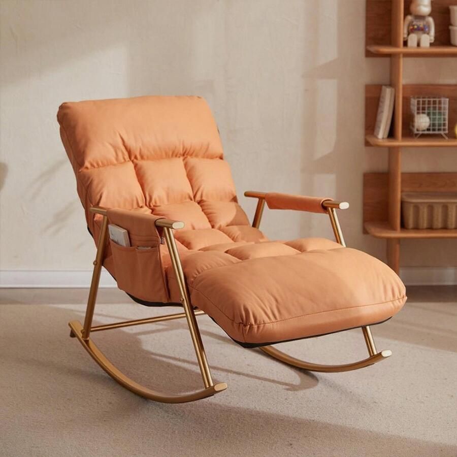 Ruesious -Woonkamer schommelstoel relaxfauteuil-volwassen slapende luie bank-schommelstoel balkon thuis-vrije tijd enkele luie stoel