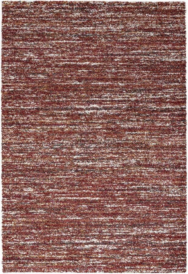 Rugsman Camel 023.0067.1989 Vloerkleed 160 x 230 cm Rood Rectangular Polypropylene Woonkamer Slaapkamer Schakering Shaggy Hoogpolig Modern