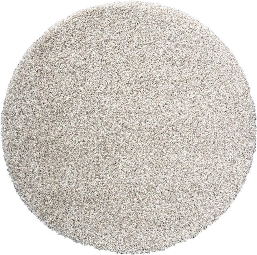 Rugsman Mellow Vloerkleed 240 x 300 cm Beige Rectangular Runner Round Syntethisch Woonkamer Effen Shaggy Hoogpolig Boho Modern