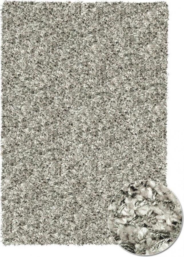 Rugsman Mellow Vloerkleed Ø 160 cm Grijs Rectangular Runner Round Syntethisch Woonkamer Effen Shaggy Hoogpolig Modern