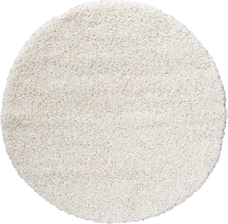 Rugsman Mellow Vloerkleed 240 x 340 cm Wit Rectangular Runner Round Syntethisch Woonkamer Effen Shaggy Hoogpolig Boho Modern