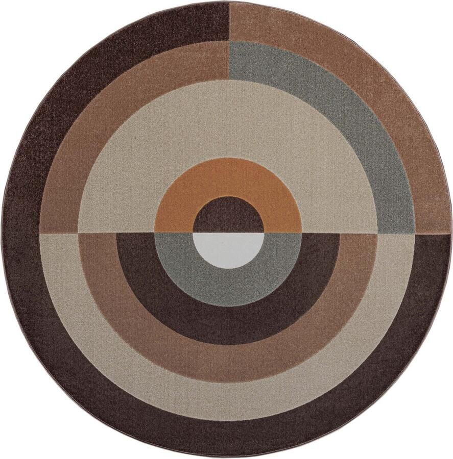 Rugsman Pavai 978.0012.7121 Vloerkleed Ø 200 cm Veelkleurigcolor Rectangular Polyester Polypropylene Eetkamer Woonkamer Geometrisch Retro Modern