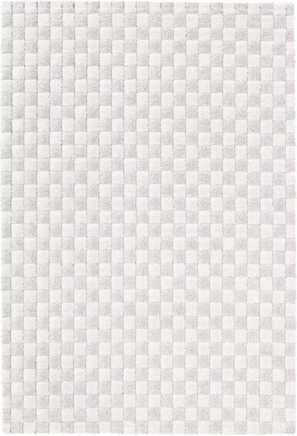 Rugsman Kyoto 014.0010.6121 Vloerkleed 240 x 340 cm Ivoor Rectangular Polyester Woonkamer Geometrisch Shaggy Hoogpolig Scandinavisch Modern