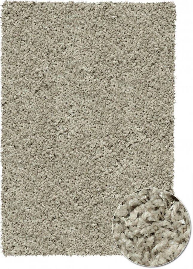 Rugsman Mellow Vloerkleed 200 x 250 cm Beige Rectangular Runner Round Syntethisch Woonkamer Effen Shaggy Hoogpolig Boho Modern - Foto 3