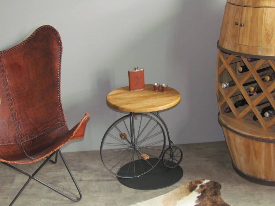Rustic Delight Table d'Appoint Rapide Bijzettafel Hoge bi Vélocipède