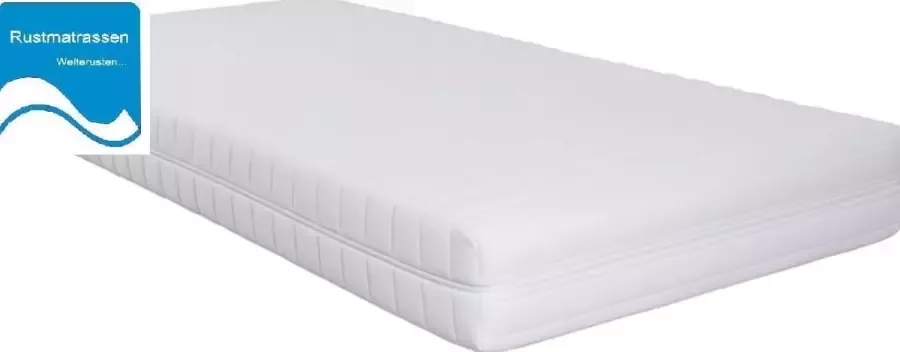 Rustmatrassen.nl Ledikant Matras 60x120 x14cm koudschuim hybrid matras met anti-allergische wasbare hoes tijk met rits