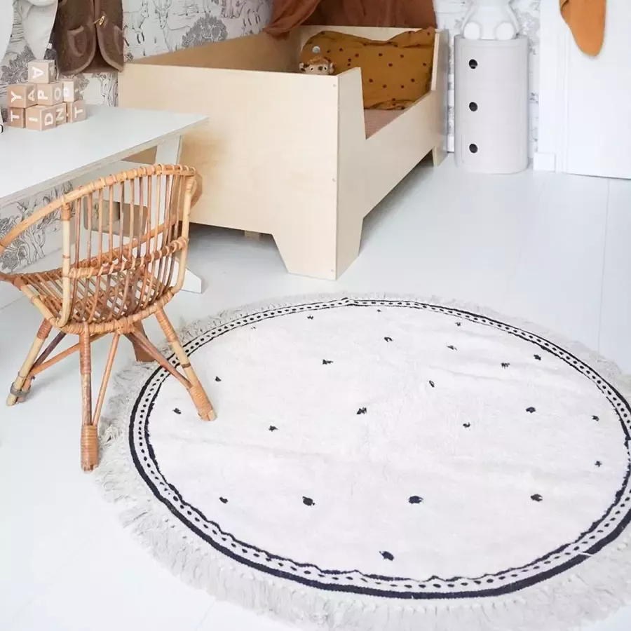 Ruxy Vloerkleed Ø 110 cm Olivia Crème Stippen