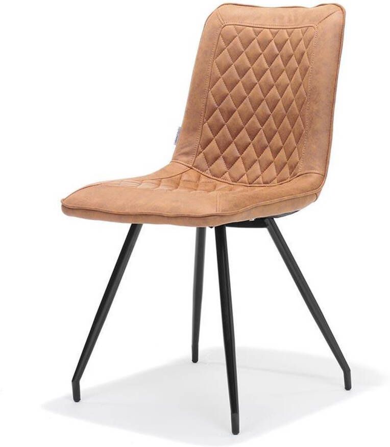 Bo Lundgren Eetkamerstoel Brescia lederlook Soft cognac - Foto 2