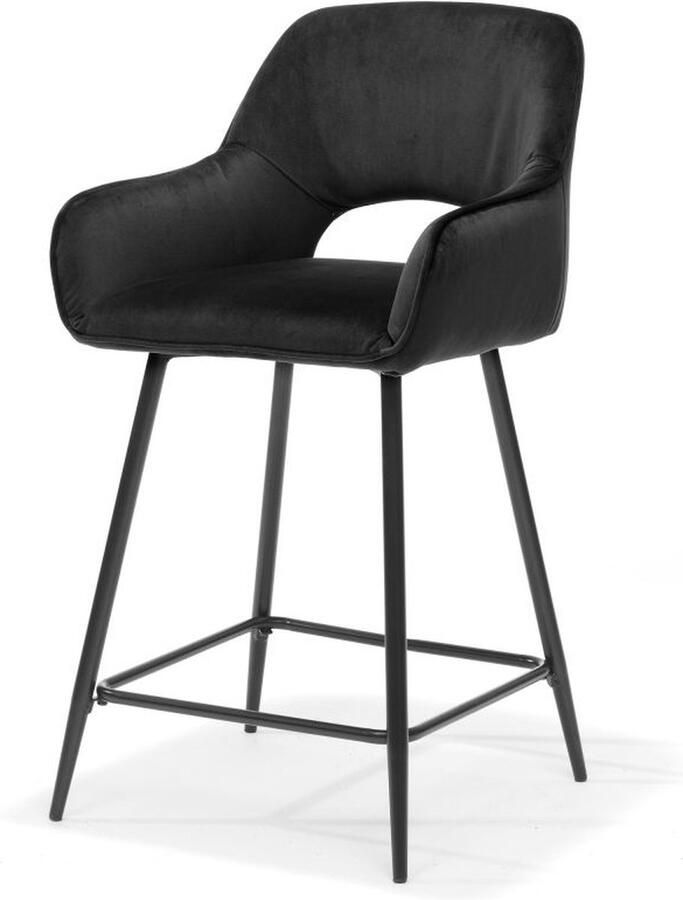 RV Design Katy barkruk zwart Stof Velours Zwart