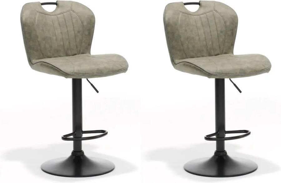 RV Design Verstelbare Barstoel Cordoba Groen (set van 2 stoelen)