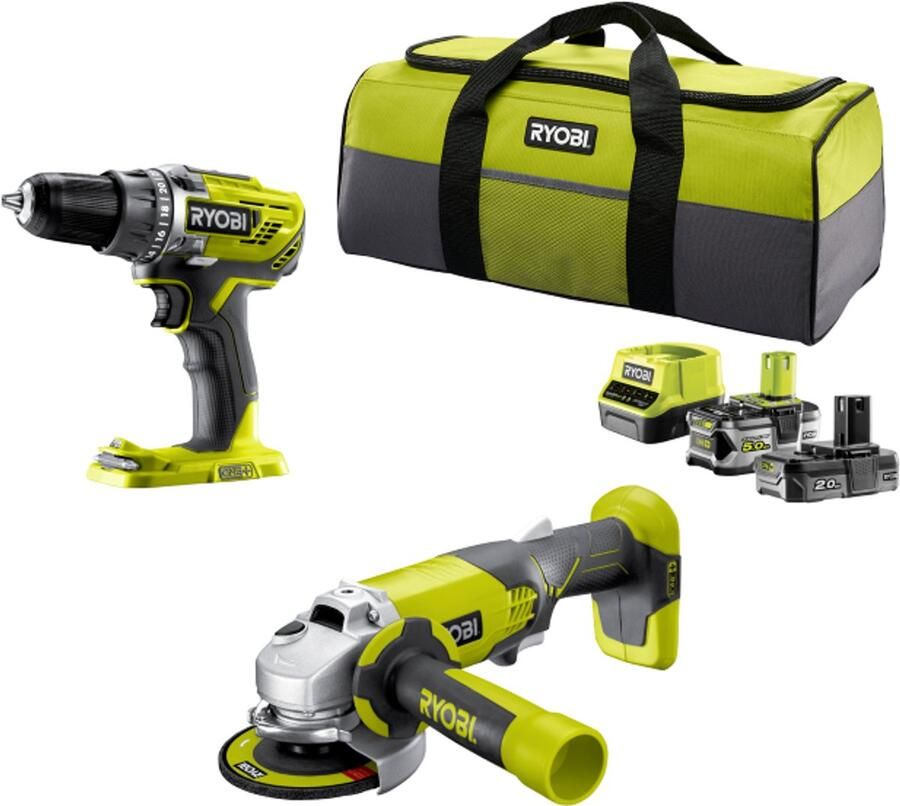 Ryobi 2-delig Combokit (incl. 1x2.0Ah accu en lader) ONE 18V