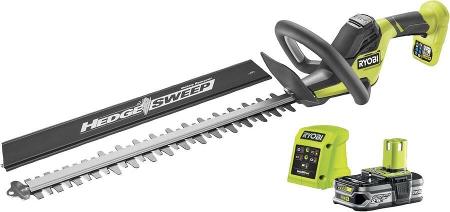 Ryobi ONE+ 18 V accu-heggenschaar 50 cm meslengte met 2 5 Ah accu en lader model RY18HT50A-125