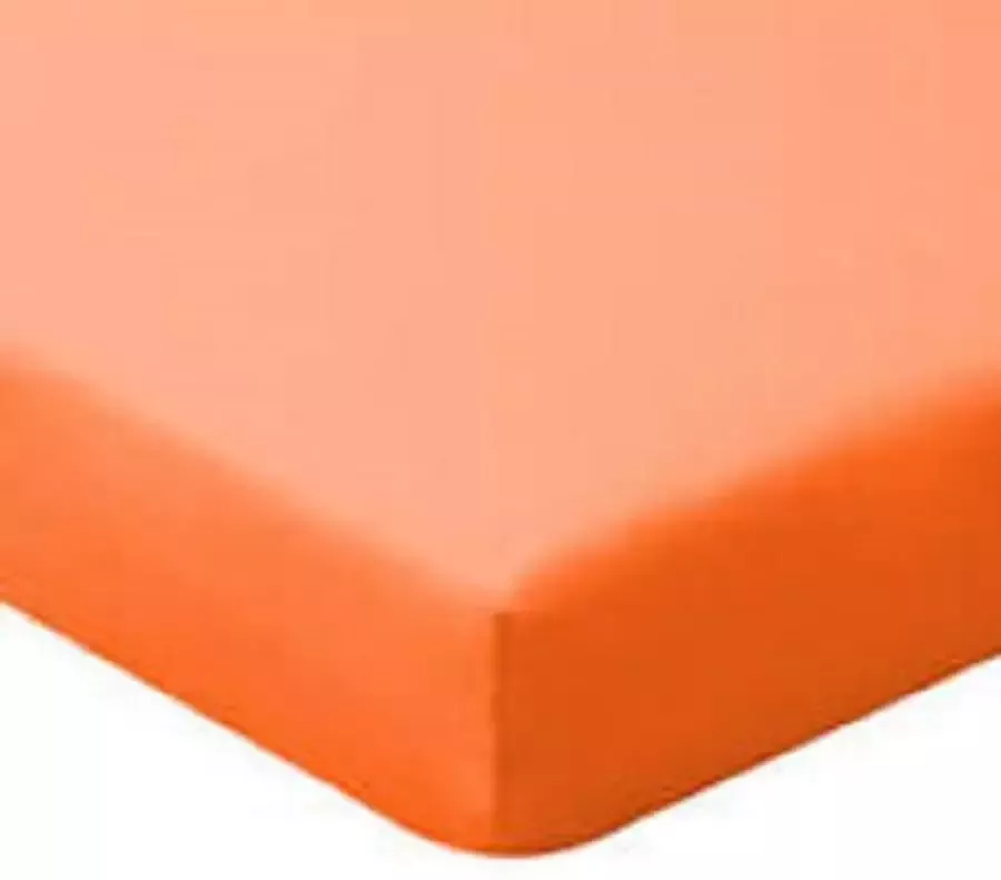 S.A.COLLECTION Boxspring Strijkvrij Katoen Hoeslaken Vuur Oranje 140x200