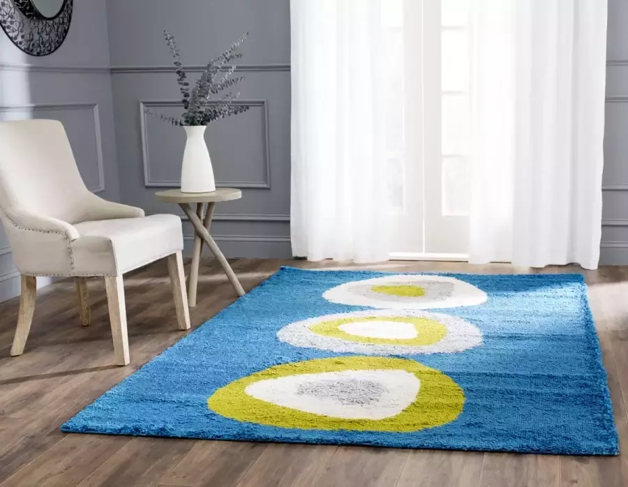 Safavieh Abstract Woven Indoor Rug Shag in Blue 122 X 183 cm