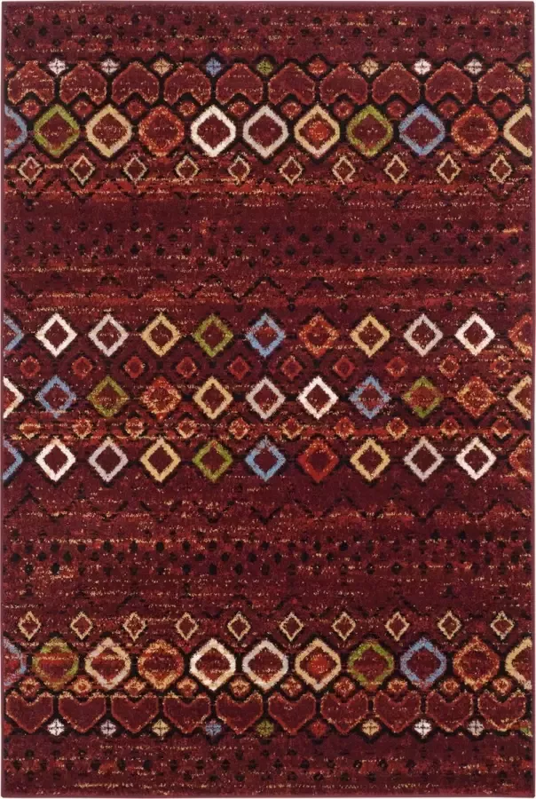 Safavieh Boho Chic Geweven Vloerkleed voor Binnen Amsterdam Collectie AMS108 in Terracotta Rood & Multi 91 X 152 cm