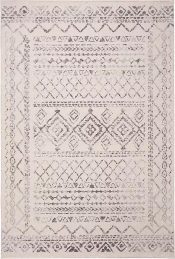 Safavieh Boho Chic Geweven Vloerkleed voor Binnen Tulum Collectie TUL268 in Ivoor & Grijs 122 X 183 cm