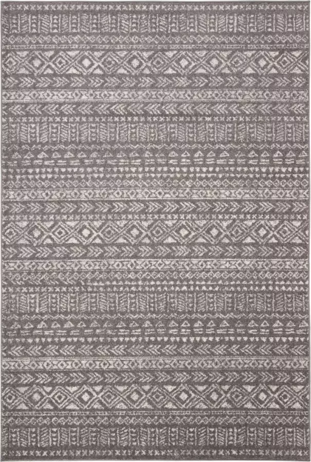 Safavieh Boho Chic Indoor Geweven Vloerkleed Tulum Collectie TUL263 in Donkergrijs & Ivoor 160 X 229 cm
