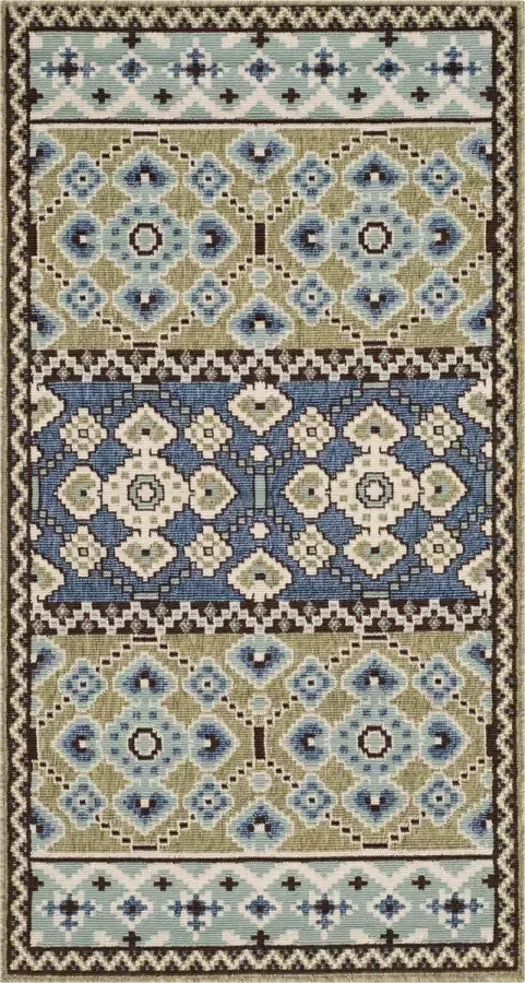 Safavieh Bold & Bright Indoor Geweven Vloerkleed Veranda Collectie VER093 in Groen & Blauw 79 X 152 cm - Foto 1