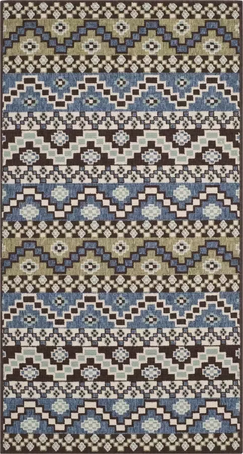 Safavieh Bold & Bright Indoor Geweven Vloerkleed Veranda Collectie VER095 in Blauw & Creme 79 X 152 cm