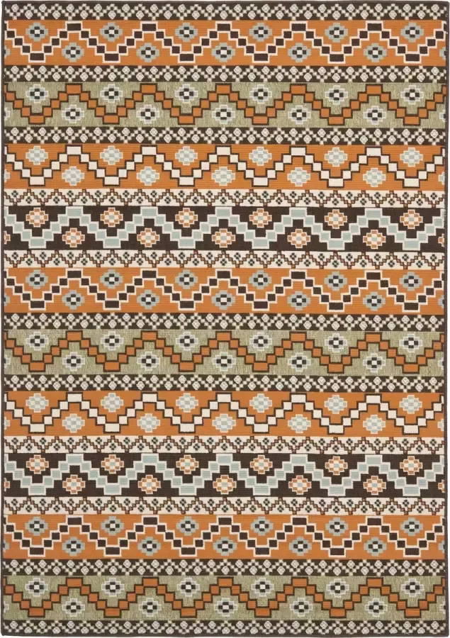 Safavieh Bold & Bright Indoor Geweven Vloerkleed Veranda Collectie VER095 in Terracotta & Chocolade 122 X 170 cm