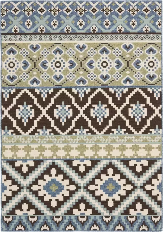 Safavieh Bold & Bright Indoor Geweven Vloerkleed Veranda Collectie VER097 in Chocolade & Blauw 160 X 231 cm