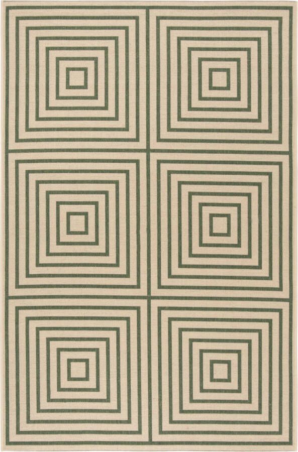 Safavieh Geometrisch Geweven Binnen Outdoor Vloerkleed Beachhouse Collectie BHS123 in Crème & Groen 201 X 290 cm - Foto 1