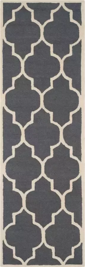 Safavieh Cambridge tapijt 76x243 cm Donkergrijs Ivoor