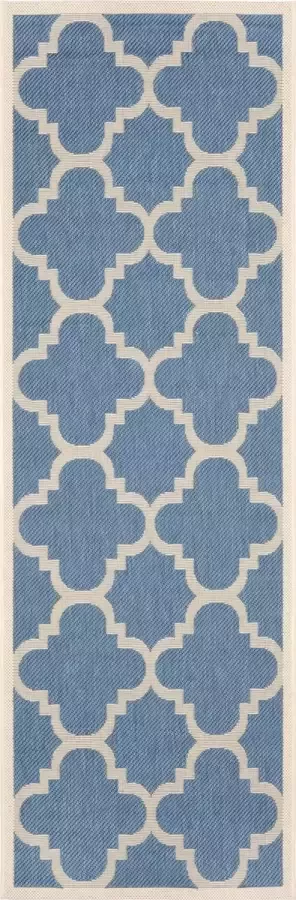 Safavieh Courtyard Runner vloerkleed 62x240 cm Blauw beige