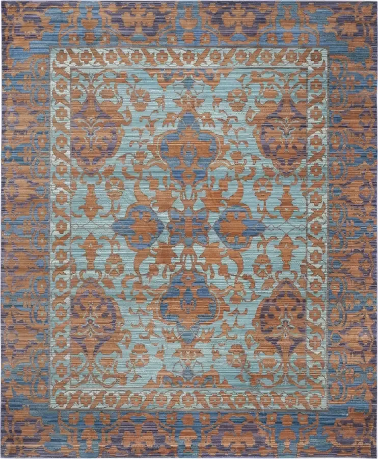 Safavieh Craft Art-Inspired Indoor Geweven Vloerkleed Valencia Collectie VAL102 in Blauw & Goud 244 X 305 cm