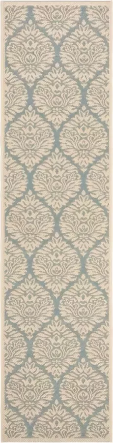 Safavieh Damask Indoor Outdoor Woven Area Rug Beachhouse Collectie BHS135 in Aqua & Cream 61 X 244 cm - Foto 2