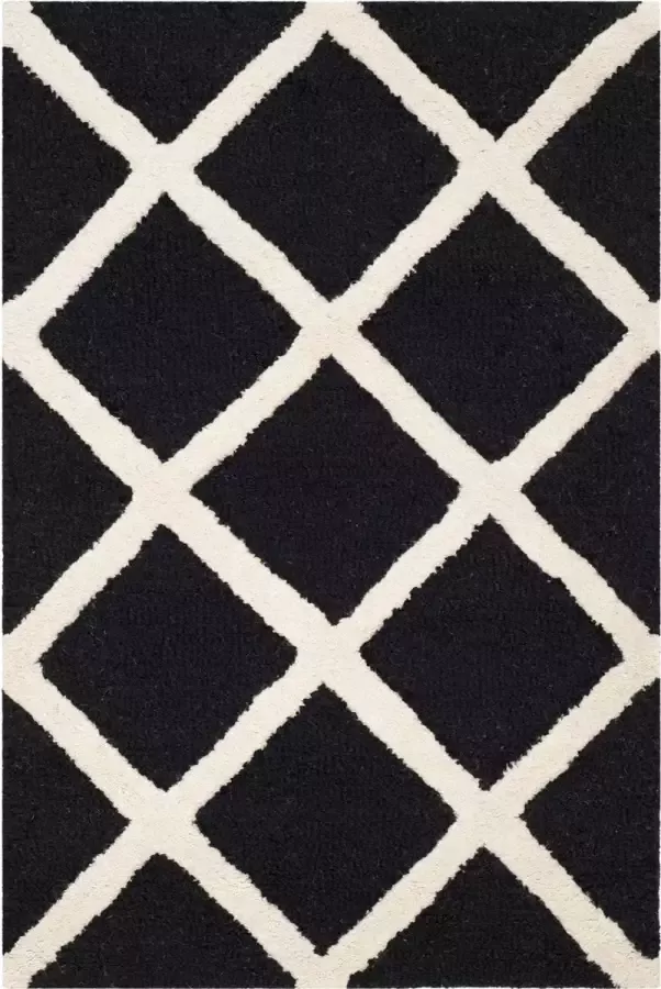 Safavieh Diamond Indoor Handgetuft Vloerkleed Cambridge Collectie CAM135 in Zwart & Ivoor 91 X 152 cm