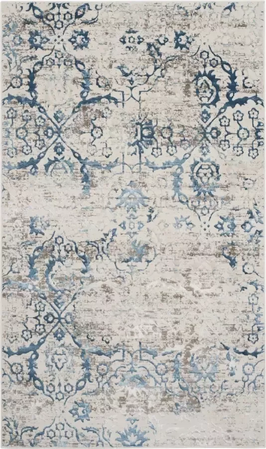 Safavieh Distressed Indoor Woven Area Rug Artifact Collection ATF237 in Blauw & Creme 91 X 152 cm