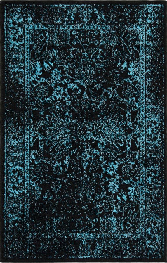 Safavieh Distressed Vintage Indoor Woven Area Rug Adirondack Collection ADR109 in Black & Teal 122 X 183 cm