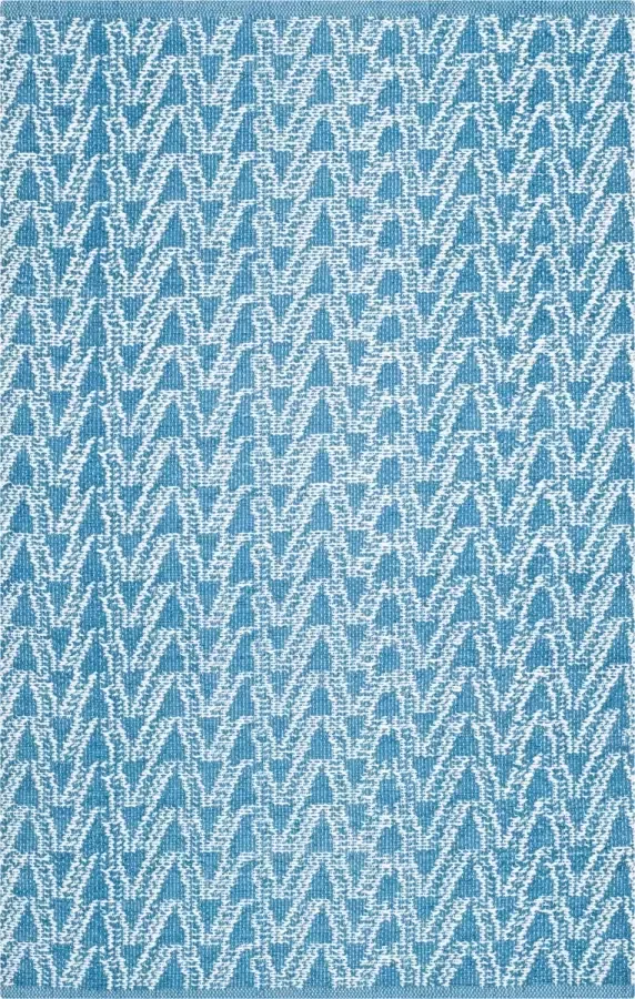 Safavieh Eco-vriendelijke Indoor handgemaakte vloerkleed Recycled Plastic Collection TMF120 in Summer & Blue 91 X 152 cm