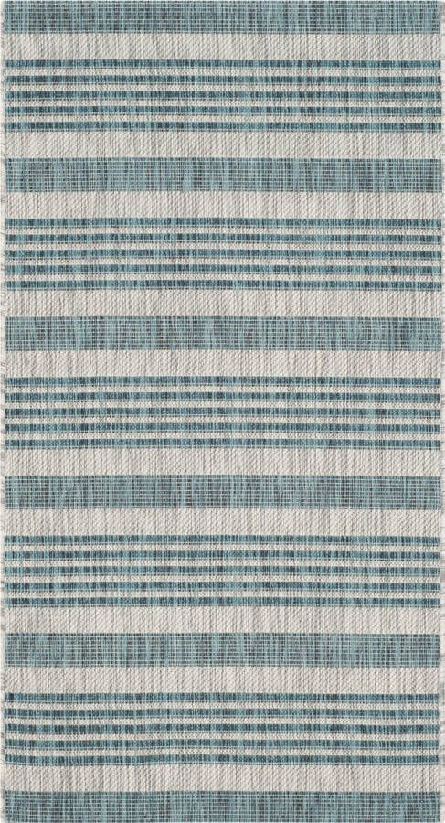 Safavieh Eigentijds Geweven Binnen Outdoor Gebiedstapijt Courtyard collectie CY8062 in Grijs & Blauw 122 X 170 cm