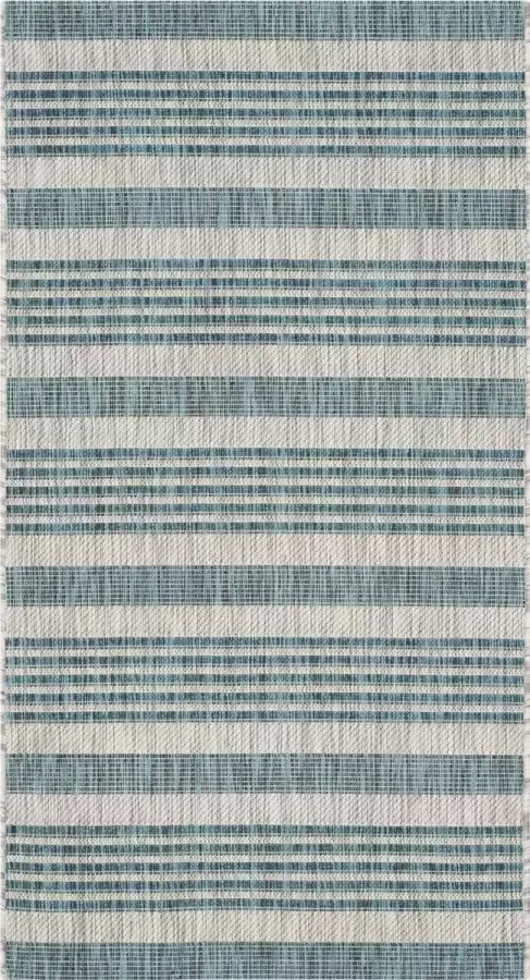 Safavieh Eigentijds Geweven Binnen Outdoor Gebiedstapijt Courtyard collectie CY8062 in Grijs & Blauw 122 X 170 cm